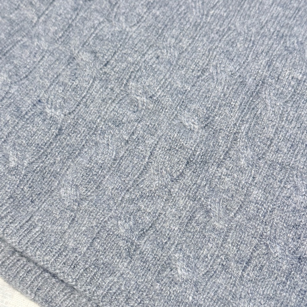 Ralph Lauren /// Cashmere Cable Knit Scarf - Charcoal Gray - Picture 3 of 5